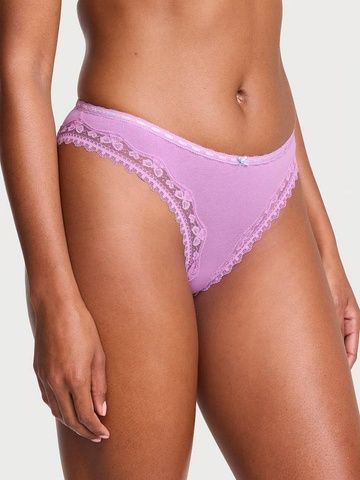 Трусики-бикини женские хлопковые Victoria's Secret Stretch Cotton Bikini Panty сиреневые  4jh-6se-r08 фото