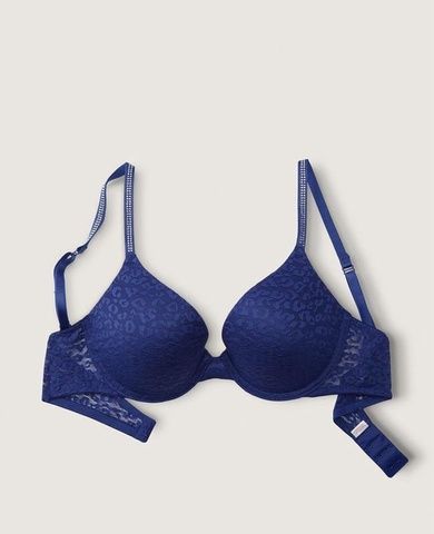Бюстгальтер с пуш-ап PINK Victoria's Secret Wear Everywhere Push-Up Bra синий nqm-30h-e2l фото