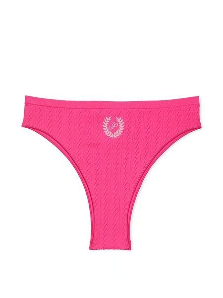 Трусики-бразилиана женские с высокой посадкой PINK Victoria's Secret Seamless Brazilian Panty розовые xuh-yef-0o0 фото