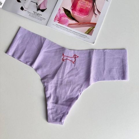Трусики-стринги женские бесшовные Victoria's Secret No-Show Thong Panty сиреневые 467-7lk-s3u фото