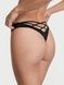 Трусики-стринги женские люксовые Victoria's Secret Strappy Back High-Leg Thong Panty черные vkm-04a-jns фото 1