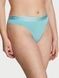 Трусики-стринги женские хлопковые Victoria's Secret Logo Cotton Thong Panty голубые pla-440-gwo фото 1