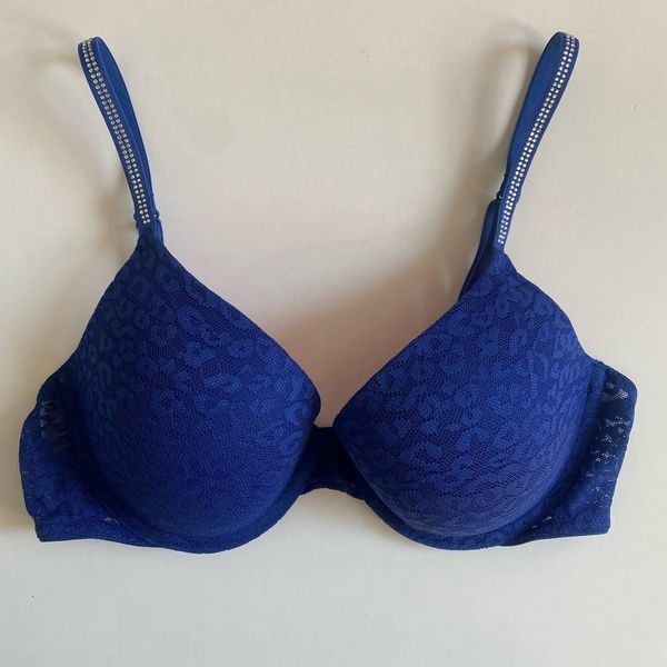Бюстгальтер с пуш-ап PINK Victoria's Secret Wear Everywhere Push-Up Bra синий nqm-30h-e2l фото