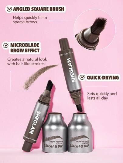 Маркер-помадка для брів Sheglam Brow-Fection Angled Brush & Dip Charcoal 1.2 мл c82-815 фото