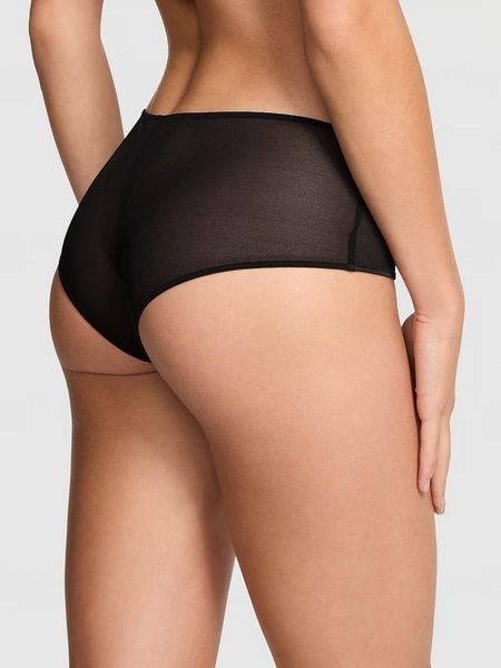 Трусики-чики жіночі мереживні Victoria's Secret PINK Wink Cheeky Panty чорні h0l-mzn-a30 фото