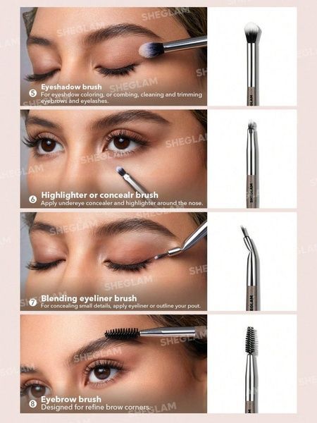 Набор кистей для макияжа Sheglam Glam Fam Brush Set Coffee Brown 428-731 фото