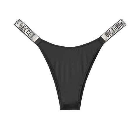 Чики люксовые кружевные со стразами черные Victoria's Secret Very Sexy Bombshell Shine Strap Lace r3d-wyz-2lw фото