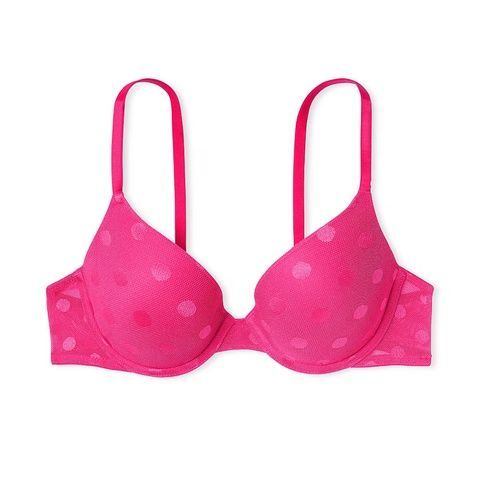 Бюстгальтер c пуш-ап в горошек розовый PINK Victoria's Secret Wear Everywhere Push-Up Bra 34C(75C) 7er-1yb-129 фото