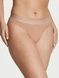 Трусики-стринги женские хлопковые Victoria's Secret Logo Cotton Thong Panty бежевые 2dt-a0p-l34 фото 1
