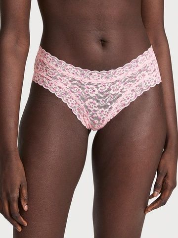 Трусики-чики женские кружевные Victoria's Secret Lace Cheeky Panty пудровые 1ll-ymm-jo0 фото