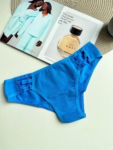 Трусики-чики женские хлопковын PINK Victoria's Secret синие 9n8-5ag-yu8 фото