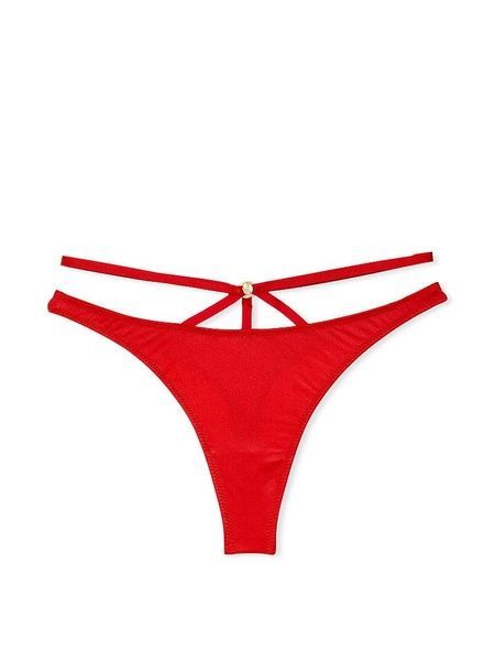 Трусики-стринги женские люксовые Victoria's Secret So Obsessed Strappy Thong Panty красные lzo-k25-hf5 фото