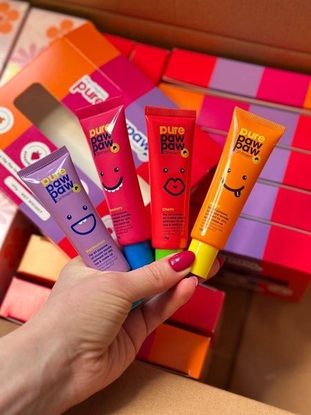 Набор Pure Paw Paw &ndash; восстанавливающие бальзамы для губ со вкусом (4 шт по 15г) 947-947 фото