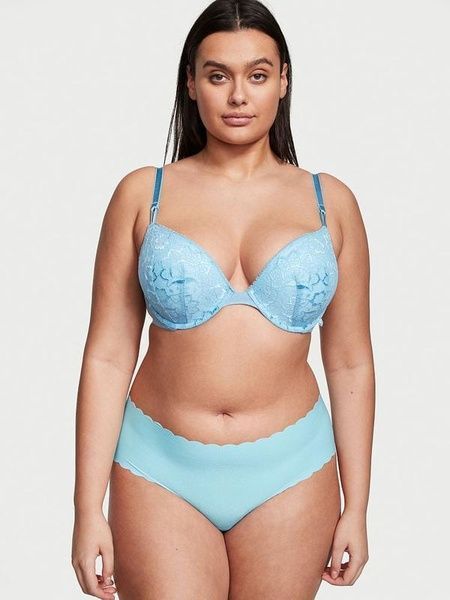 Трусики-чики женские бесшовные Victoria's Secret No-Show Cheeky Panty голубые a02-dt9-61s фото
