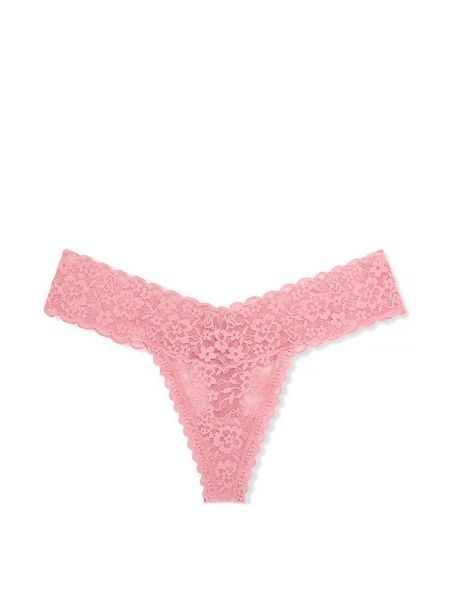 Трусики-стринги женские кружевные Victoria's Secret Lacie Rose Valentine Thong Panty пудровые skh-99o-o5t фото