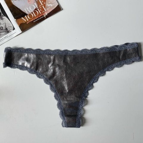 Трусики-стринги женские люксовые кружевные Victoria's Secret серебристые t48-h09-pez фото