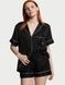 Пижама сатиновая черная (шорты+рубашка) Victoria's Secret Satin Short Pajama Set S 2u6-d63-xum фото 1