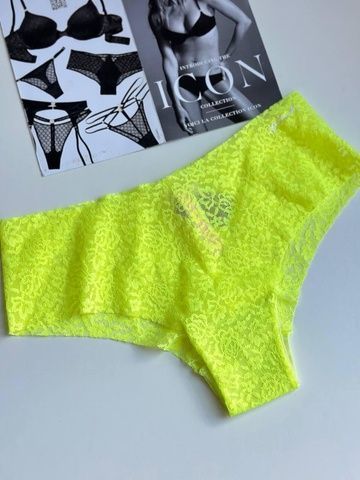 Трусики-чики женские бесшовные PINK Victoria's Secret желтый неон ccr-vhu-id4 фото