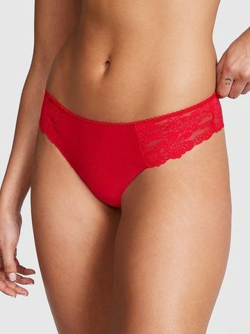 Трусики-стринги женские бесшовные PINK Victoria's Secret No-Show Thong Panty красные 1b0-oyf-8hq фото