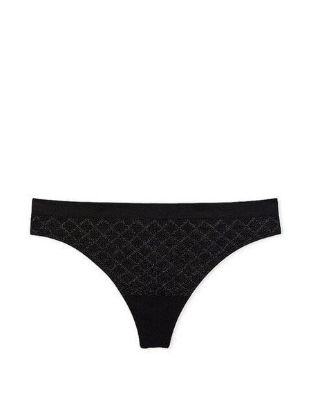 Трусики-стринги женские Victoria's Secret Seamless Thong Panty черные p4t-6s8-cxp фото