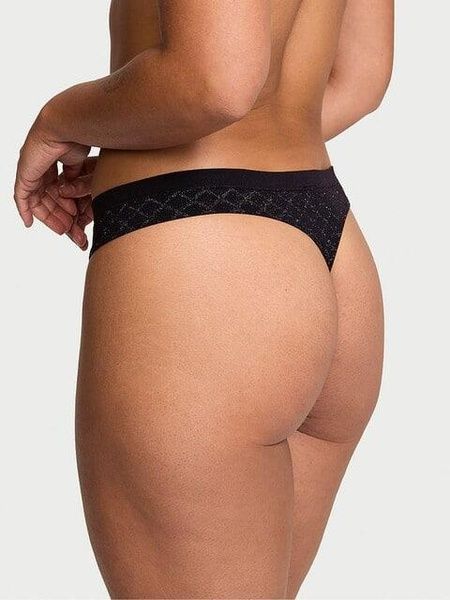 Трусики-стринги женские Victoria's Secret Seamless Thong Panty черные p4t-6s8-cxp фото