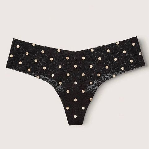 Трусики-стринги женские бесшовные PINK Victoria's Secret No-Show Thong Panty черные lfe-ozi-vry фото