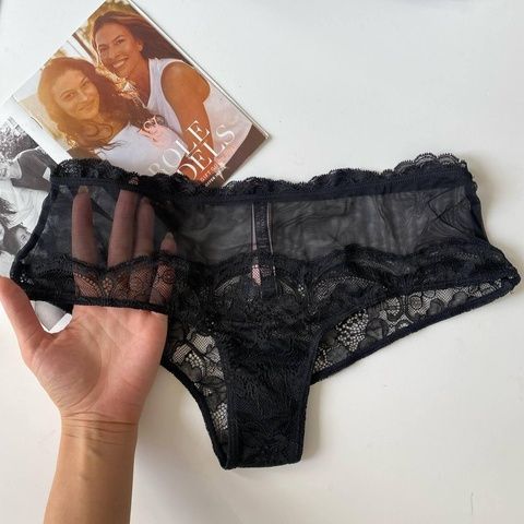 Трусики-чики женские люксовые Victoria's Secret черные x3b-18p-ttf фото