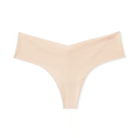 Трусики-стринги женские бесшовные Victoria's Secret No-Show Thong Panty светло-бежевые v1e-g5k-t3q фото