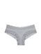 Трусики-чики женские хлопковые с кружевом Victoria's Secret Lace-Waist Cotton Cheeky Panty серые 2618081776 фото 1