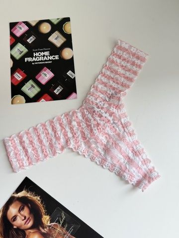 Трусики-стринги женские Victoria's Secret Lace Thong Panty розовые  50x-pro-ws3 фото