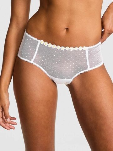 Трусики-чики женские кружевные Victoria's Secret PINK Wink Cheeky Panty белые 402-m00-2mt фото
