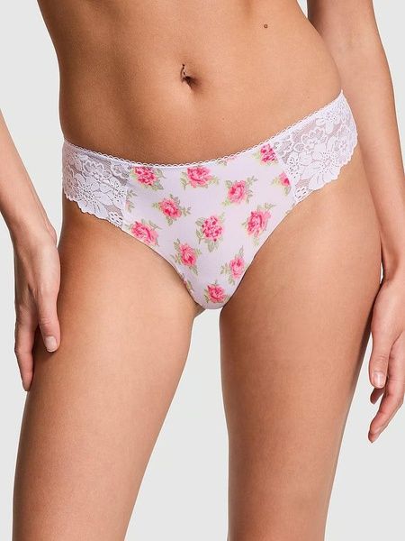 Трусики-стрінги жіночі безшовні PINK Victoria's Secret No-Show Thong Panty бузкові a6k-l49-ch6 фото