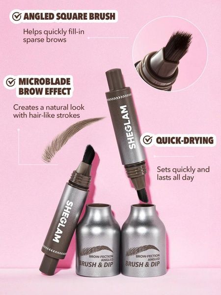 Маркер-помадка для брів Sheglam Brow-Fection Angled Brush & Dip Ash 1.2 мл 952-225 фото