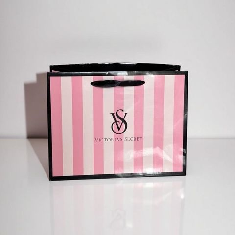 Пакет подарочный фирменный Victoria's Secret розовый в полоску из лого S 6yw-4ny-7qe фото