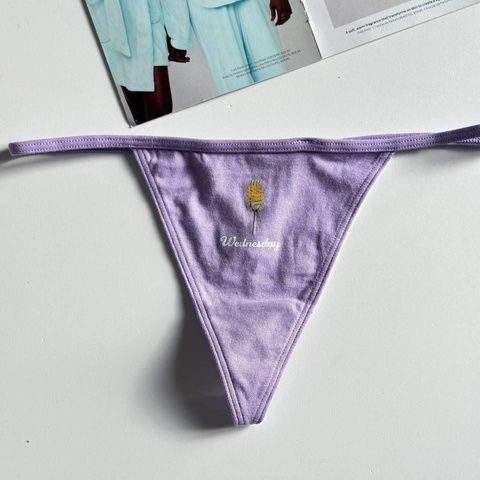 Трусики-стринги женские хлопковые Victoria's Secret Thong Panty сиреневые au0-lgq-ed8 фото