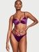 Трусики-стринги женские люксовые Victoria's Secret So Obsessed Strappy Thong Panty фиолетовые jck-095-gur фото 3