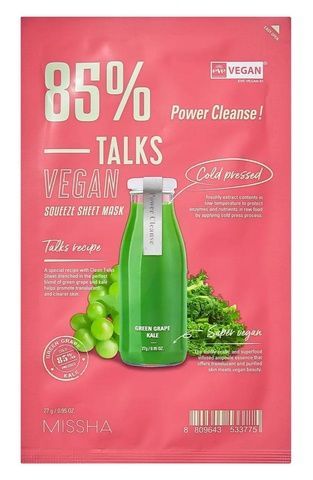 Тканевая маска для лица Missha Talks Vegan Squeeze Power Cleanse, 27 г 7i6-a78 фото