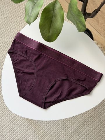 Трусики-хипстер женские Victoria's Secret Logo Cotton Hiphugger Panty бордовые t2c-i2b-5k4 фото