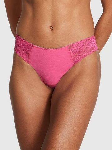 Трусики-стринги женские бесшовные PINK Victoria's Secret No-Show Thong Panty розовые c1l-vjs-62n фото