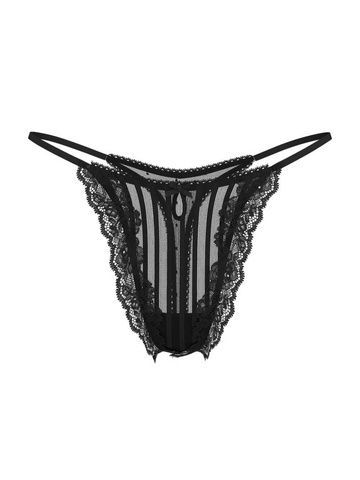 Трусики-стринги женские кружевные Victoria's Secret Lacie Sheer Heritage String Thong Panty&nbsp;черные ubj-wm1-mp7 фото
