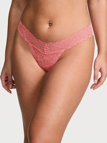 Трусики-стринги женские Victoria's Secret Lace Thong Panty персиковые 2m1-bf9-god фото