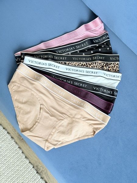 Трусики-хипстер женские Victoria's Secret Logo Cotton Hiphugger Panty бордовые t2c-i2b-5k4 фото