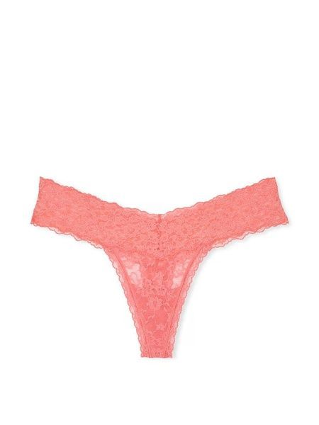 Трусики-стрінги жіночі Victoria's Secret Lace Thong Panty персикові 2m1-bf9-god фото