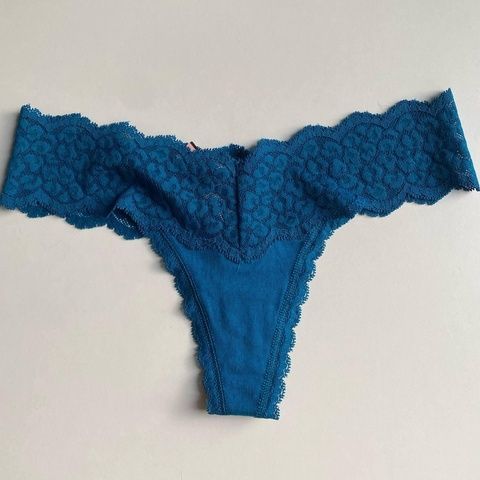 Трусики-стринги женские хлопковые Victoria's Secret Cotton Thong морская волна lcw-cn8-kvb фото