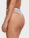 Трусики-стрінги з високою посадкою Victoria's Secret Logo Cotton High-Waist Thong Panty світло-сірі S z9h-y1y-pqo фото 3