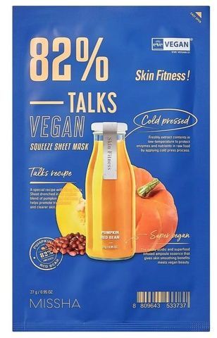 Тканевая маска для лица Missha Talks Vegan Squeeze Skin Fitness, 27 г ic0-b30 фото