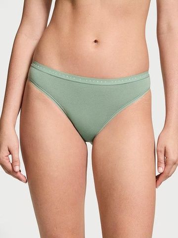 Трусики-бикини женские хлопковые Victoria's Secret Stretch Cotton Bikini Panty зеленые qqb-ymh-m8b фото