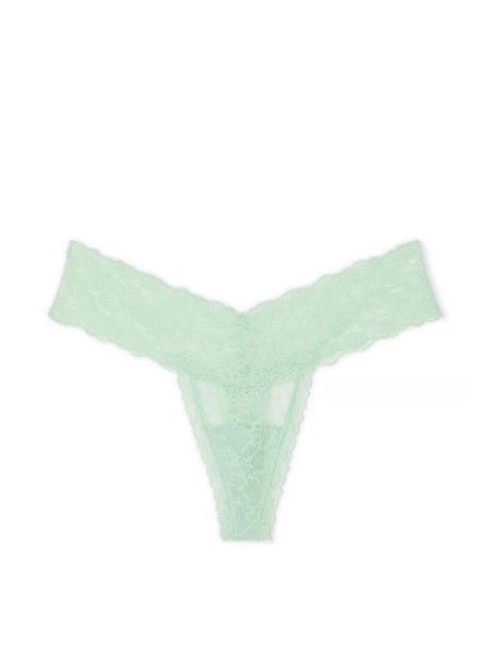 Трусики-стринги женские Victoria's Secret Lace-Up Lace Thong Panty зеленые 2og-m5g-gux фото