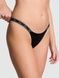 Трусики-стринги жіночі бавовняні PINK Victoria's Secret Logo Cotton Shine Micro Thong Panty чорні  0a8-32j-12j фото 1