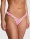 Трусики-стринги кружевные женские с рюшами Victoria's Secret PINK Wink Flutter Thong Panty розовые  han-ayc-oha фото 3